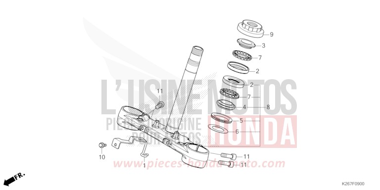 TIGE DE DIRECTION de MSX GROM A GAYETY RED (R310) 2022